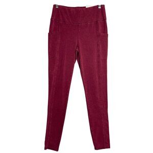 New Maurices Ultra High Rise Effortless Pocket Leggings Womens M Maroon Red